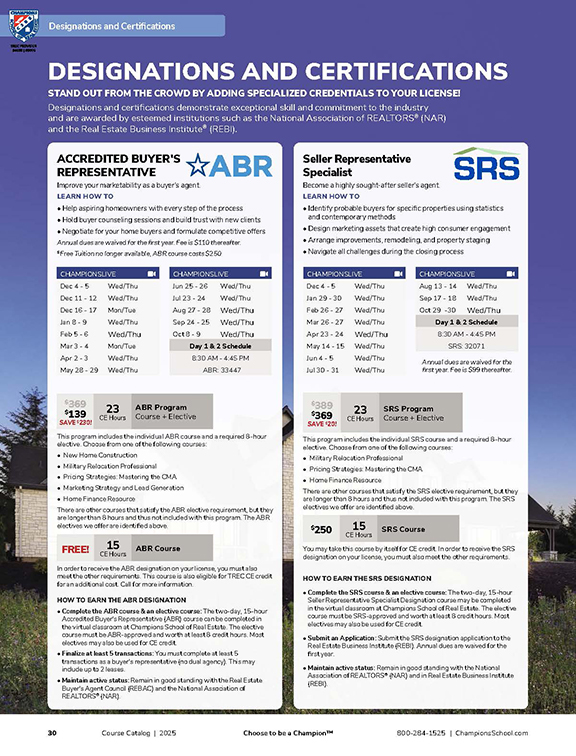 Catalog Section - Designations & Certifications