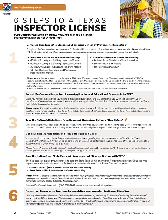 Catalog Section - Home Inspector Education
