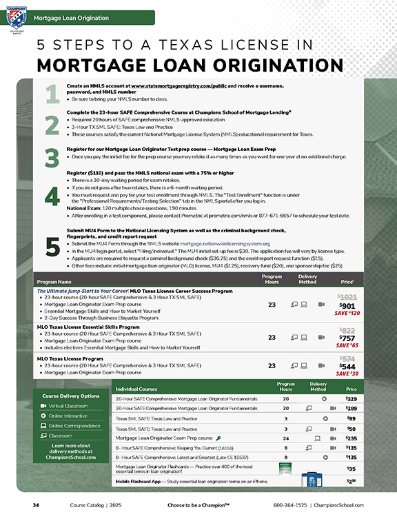 Catalog Section - Loan Originator Education