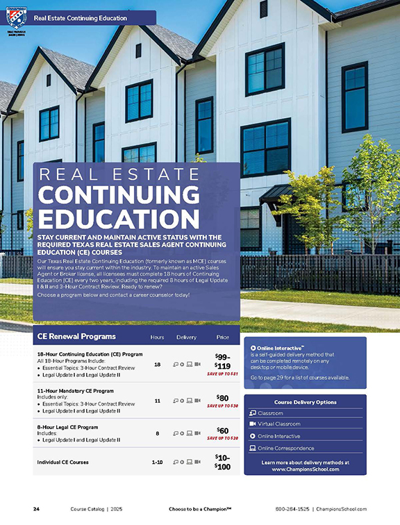 Catalog Section - Real Estate Continuing Education