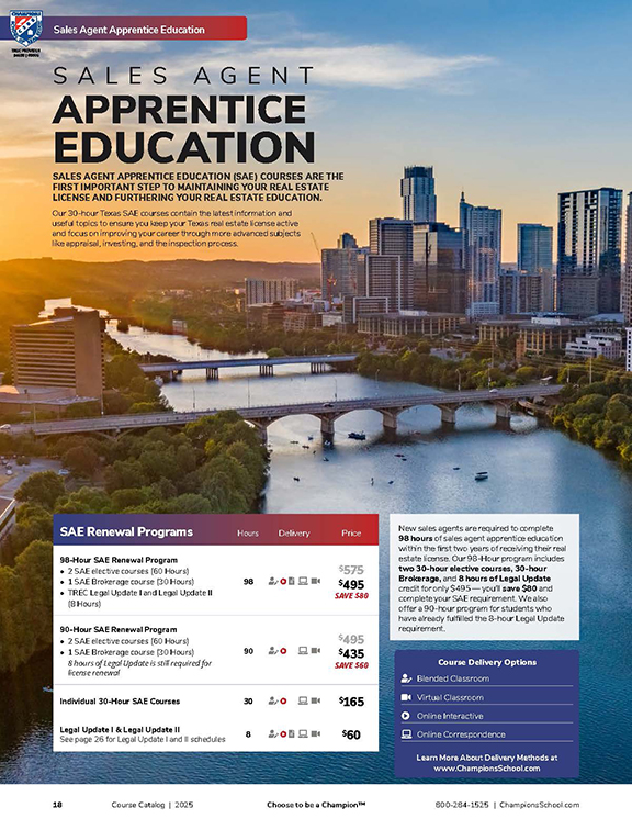 Catalog Section - Sales Agent Apprenticeship Education